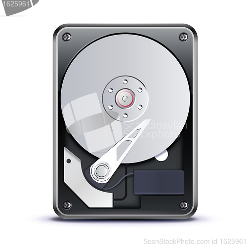 Image of Opened hard drive disk 
