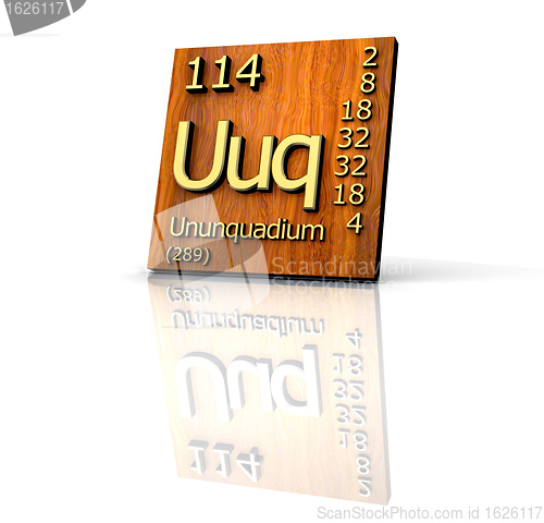 Image of Ununquadium Periodic Table of Elements - wood board