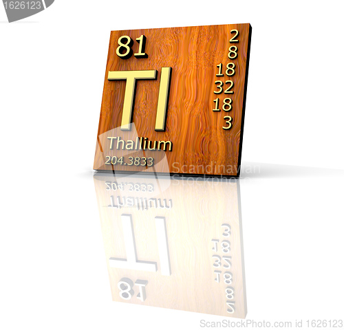 Image of Thallium form Periodic Table of Elements - wood board