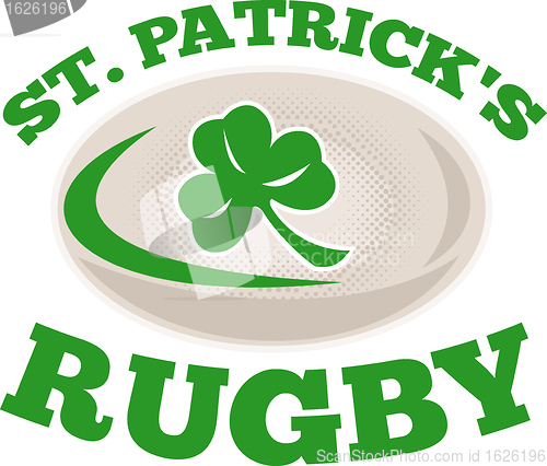 Image of st. patrick's rugby ball shamrock