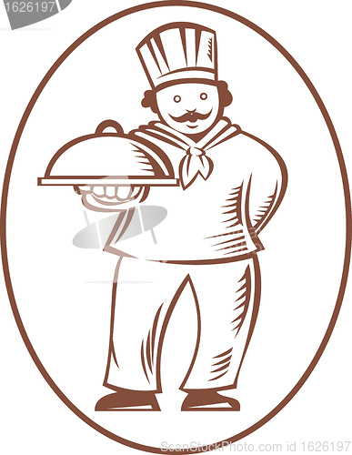 Image of Chef Cook Baker Holding Dish Platter