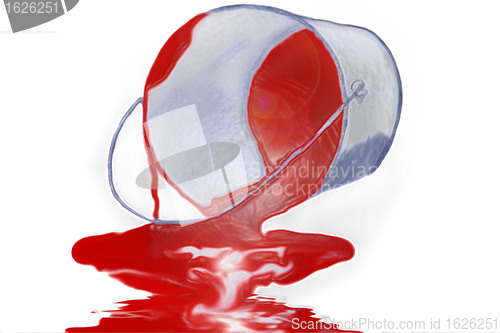 Image of Bucket with the spilt paint