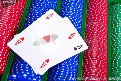 Image of poker chips with ace