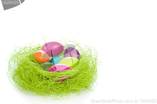 Image of easter eggs in nest