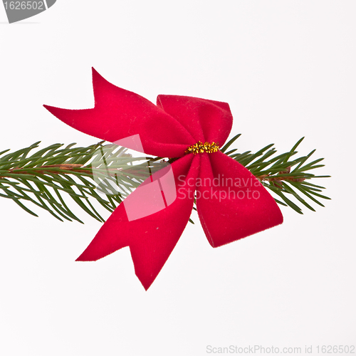 Image of decorated Christmas tree branch