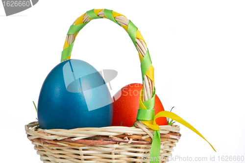 Image of basket with easter eggs