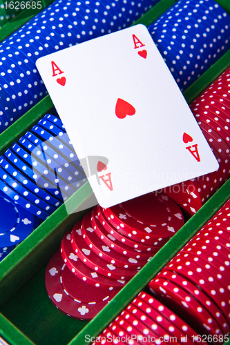 Image of poker chips with ace