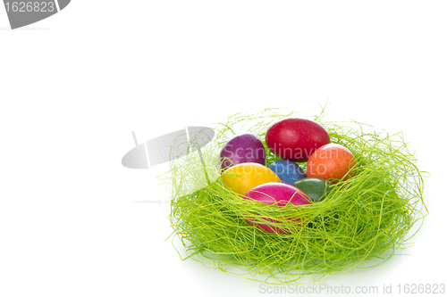 Image of easter eggs in nest