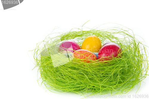 Image of easter eggs in nest