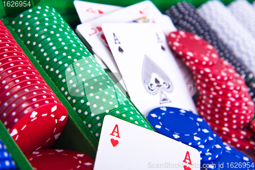 Image of poker chips with ace