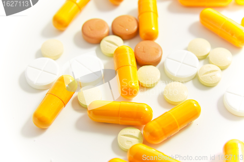 Image of pills on white background