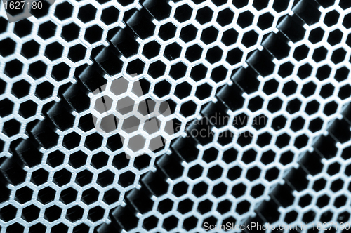 Image of abstract metallic grid