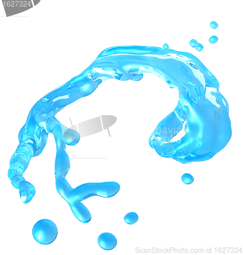 Image of Purity: Splash of water with droplets isolated