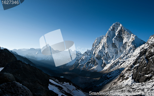 Image of Cho La pass at dawn in Himalayas