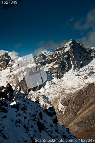 Image of Scene: peaks and clouds from Gokyo Ri summit