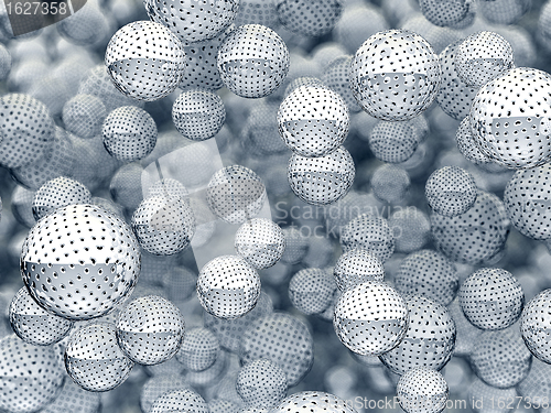 Image of Metallic sieve orbs with holes