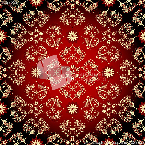 Image of Seamless red-black-yellow vintage pattern
