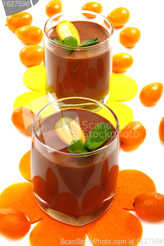Image of Chocolate mousse with kumquat.