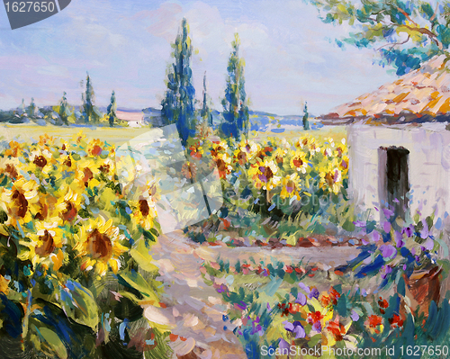 Image of summer landscape painting