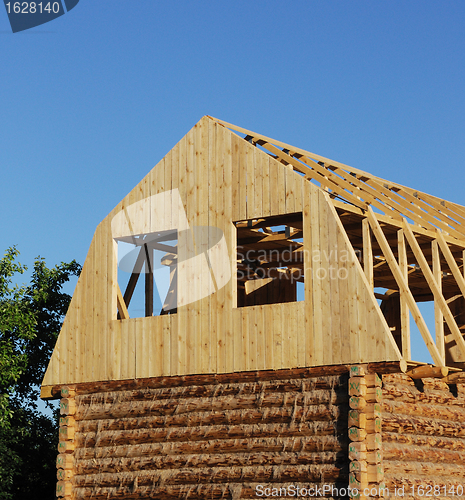 Image of New wooden house construction