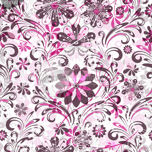 Image of Seamless pink floral pattern
