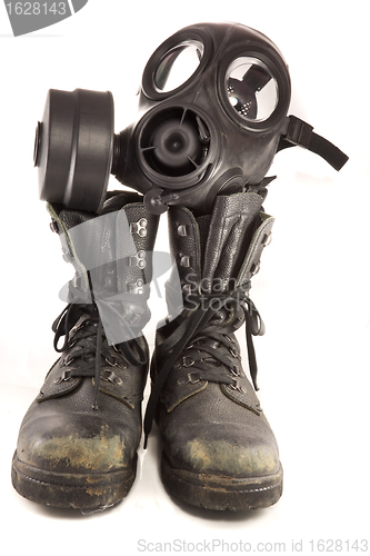 Image of Boots and gasmask