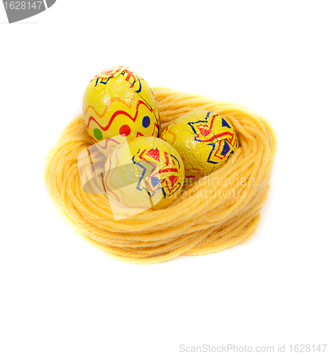 Image of Easter eggs in a nest