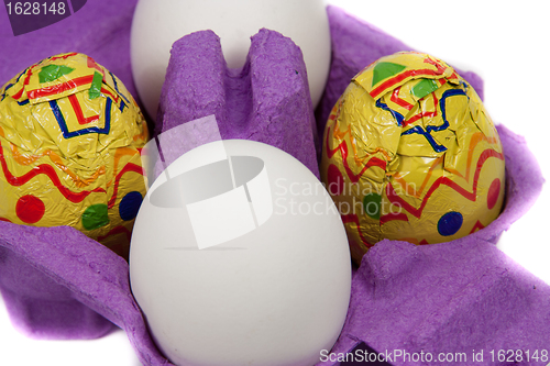 Image of Easter eggs in a box