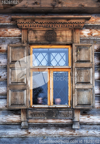 Image of Window in old wooden country house