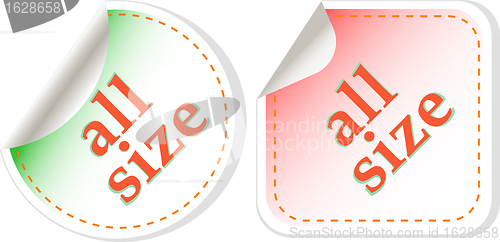 Image of all size clothing stickers label set