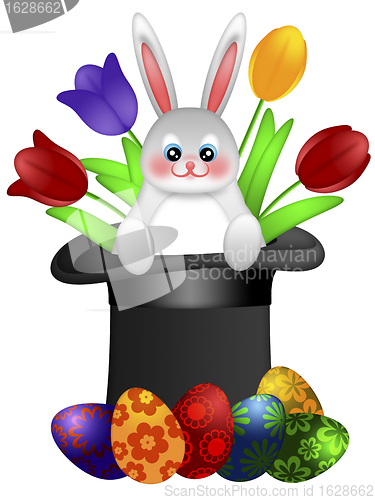 Image of Easter Day Bunny in Magician Hat