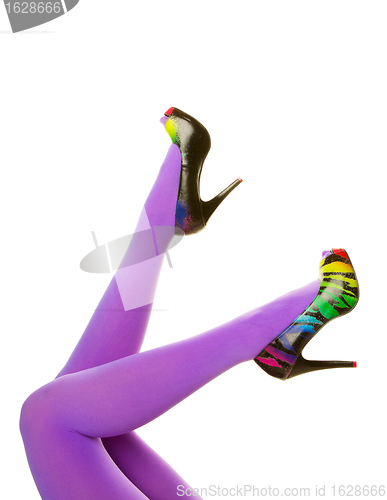 Image of Purple Tights and High Heels