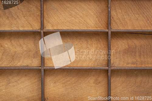 Image of grunge wood texture with grid