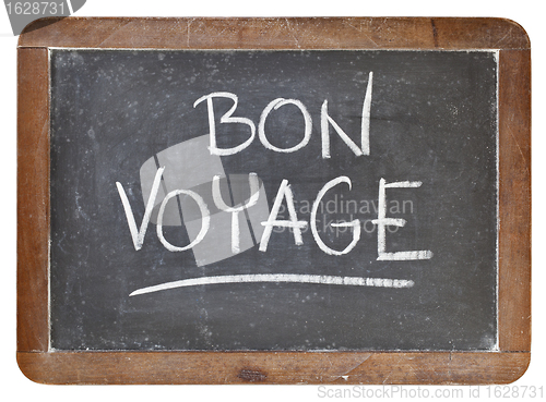 Image of bon voyage on blackboard