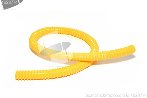 Image of yellow hose on white background