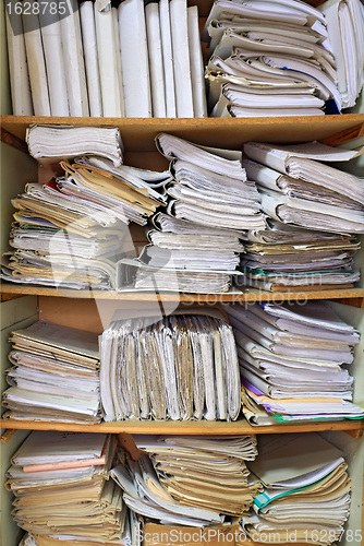 Image of business papers in old closet
