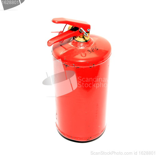 Image of red extinguisher on white background