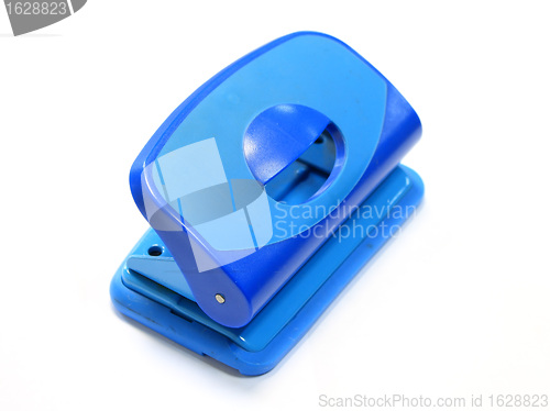 Image of blue hole-puncher on white background