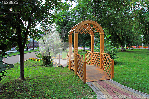 Image of wooden summerhouse in town park