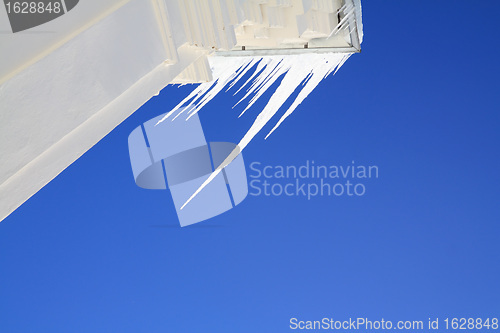 Image of white icicles on white background