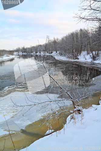 Image of ice on river 