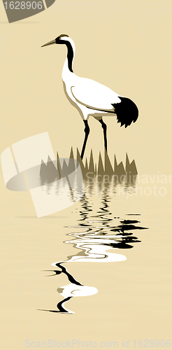 Image of silhouette crane