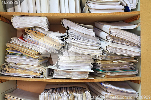 Image of business papers in old closet