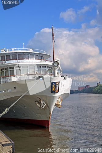 Image of motor ship on quay