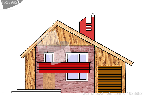 Image of house drawing on white background