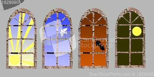 Image of illustration window in miscellaneous time day