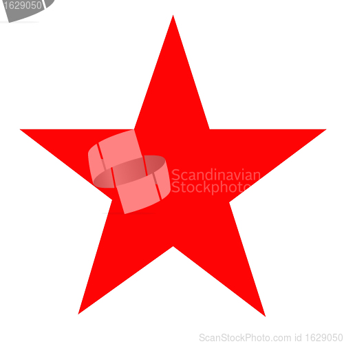 Image of vector red star on white background