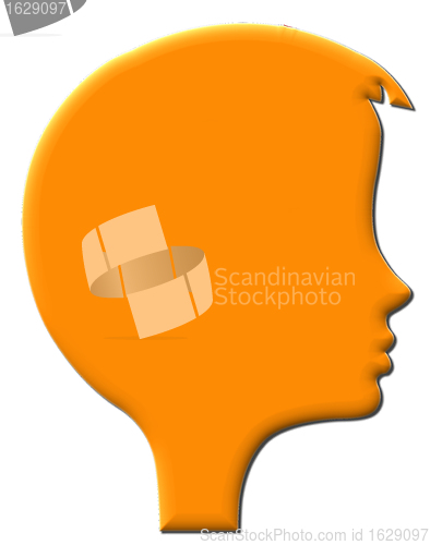 Image of  silhouette of the head of the girl