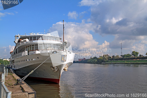 Image of motor ship on quay