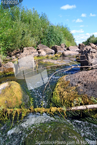 Image of quick river flow amongst stone